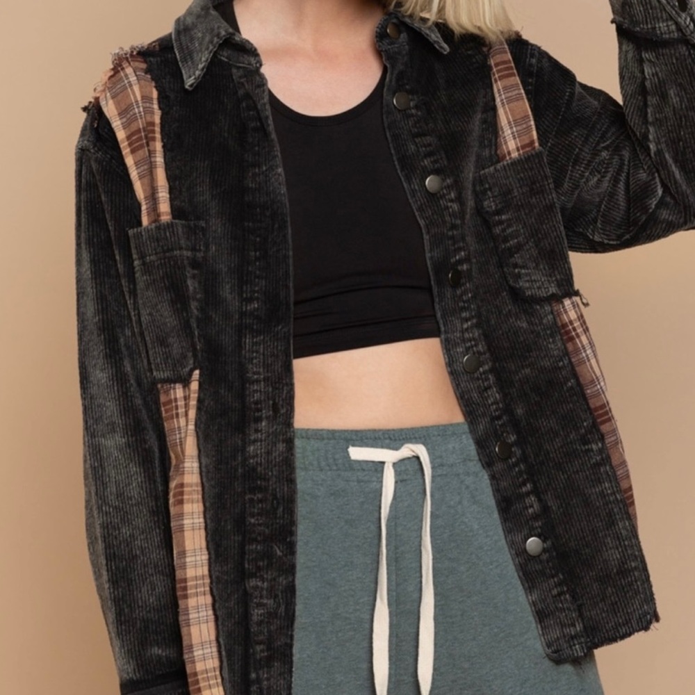 POL corduroy shacket